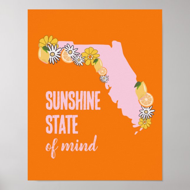 Poster Floride Sunshine État d'esprit (Devant)