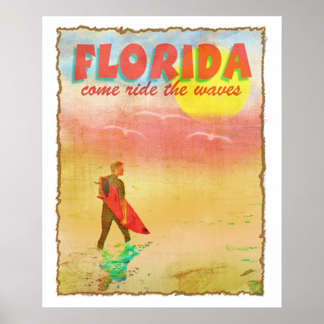 Poster Floride Surfer (Devant)