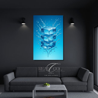 Poster Flottant Glacet de Cube de glace - Art numérique d