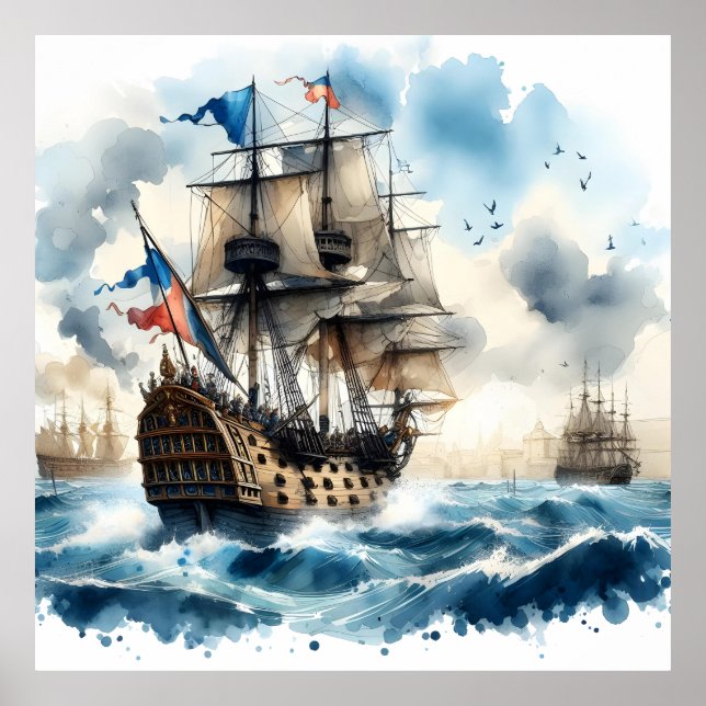 Poster flotte de navires de guerre (Devant)