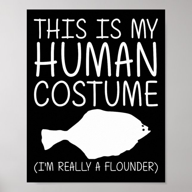 Poster Flounder Easy Halloween Costume humain Aliments Po (Devant)