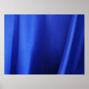 Poster Flow Blue Silk Fabric Abstrait