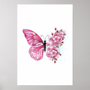 Poster Flower Butterfly