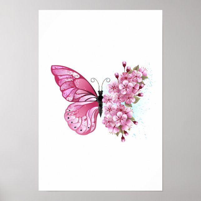Poster Flower Butterfly (Devant)