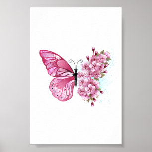 Poster Flower Butterfly