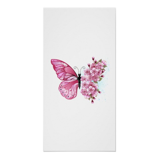 Poster Flower Butterfly (Devant)