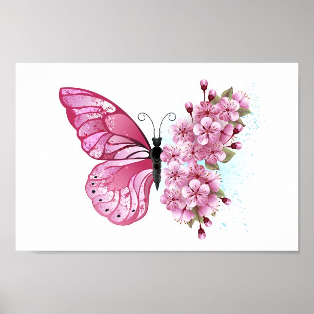 Poster Flower Butterfly (Devant)