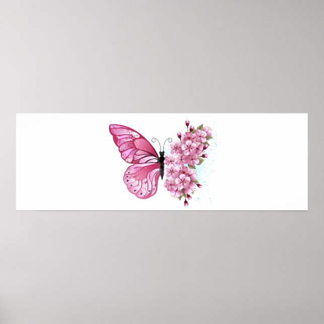 Poster Flower Butterfly (Devant)