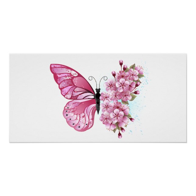 Poster Flower Butterfly (Devant)