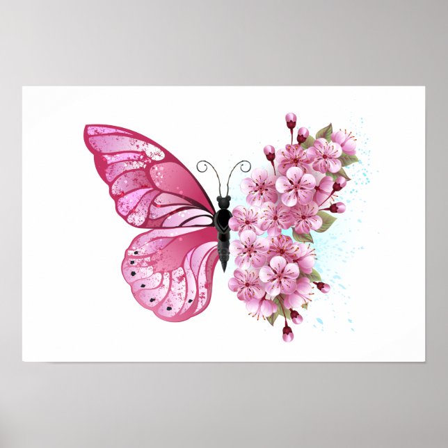 Poster Flower Butterfly (Devant)