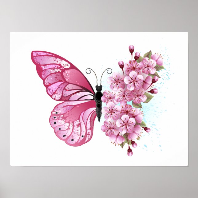 Poster Flower Butterfly (Devant)