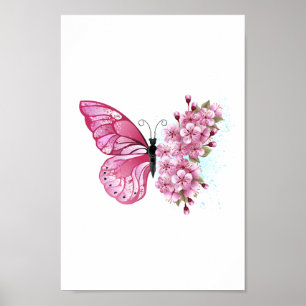 Poster Flower Butterfly