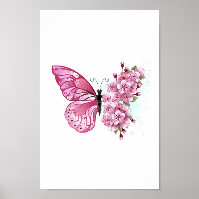 Poster Flower Butterfly (Devant)