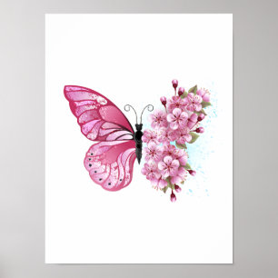 Poster Flower Butterfly
