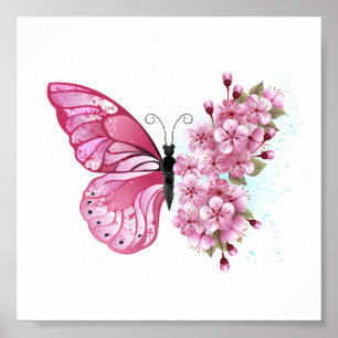 Poster Flower Butterfly