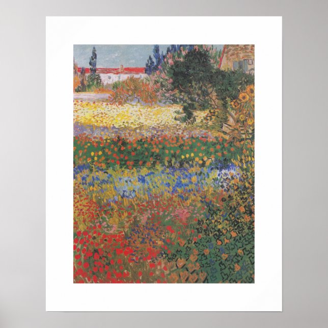 Poster Flower Garden (1888) par Van Gogh (Devant)