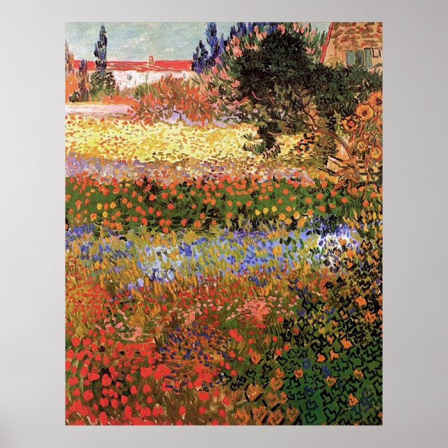 Poster Flower Garden, Vincent van Gogh. (Devant)