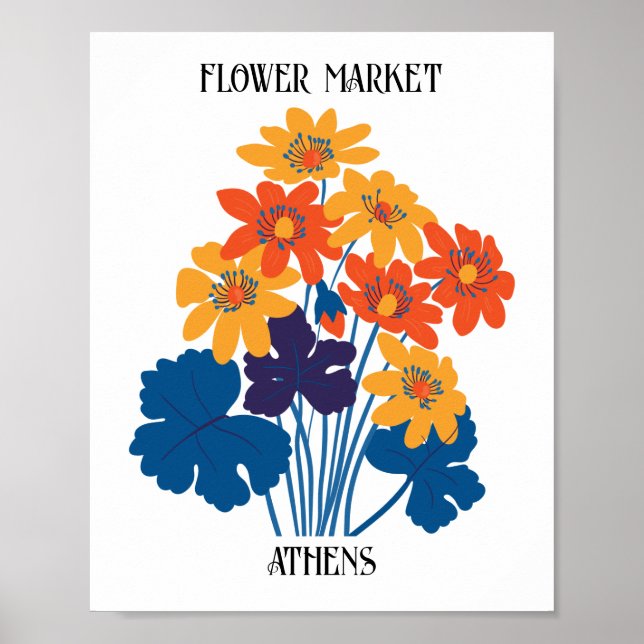 Poster Flower Market Editable Athènes (Devant)