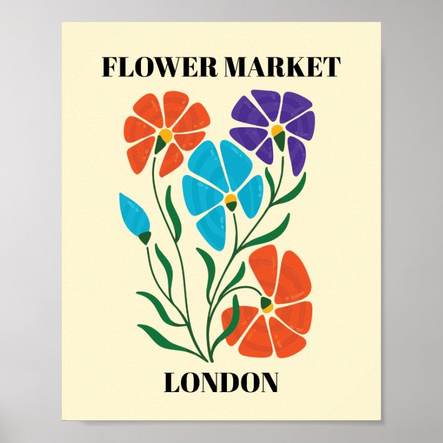 Poster Flower Market Editable Londres (Devant)