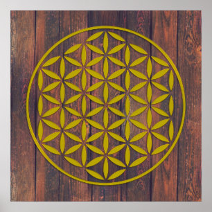 Poster Flower OF Life 2 - tampon or