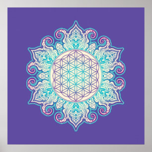 Poster Flower Of Life - Indian Mandala 2