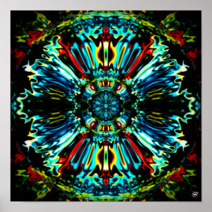 Poster Flower X v2.1 - coloré motif pareidolia