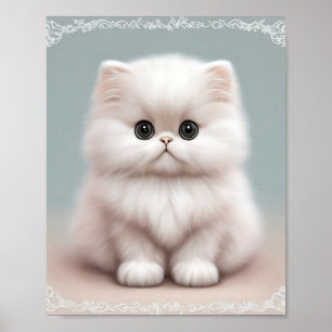 Poster Fluffy Persian Nursery Cat Art