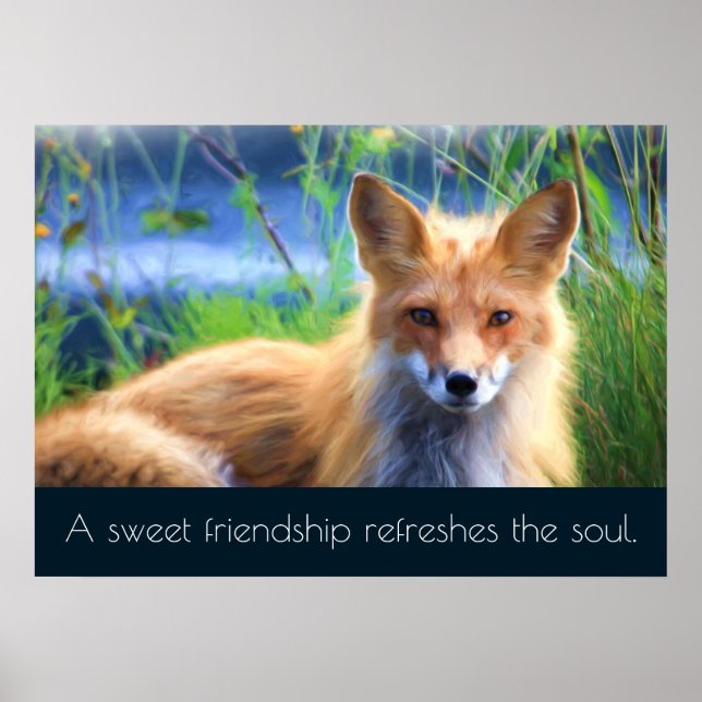 Poster Fluffy Red Fox avec soumission d'amitié (Devant)