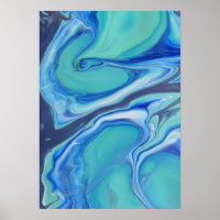 Fluidité abstraite moderne de la marine bleue Art
