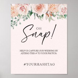 Poster flush Floral rose Mariage Oh Snap