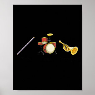 Poster Flute tambours Trumpet Instruments de bande Anti T