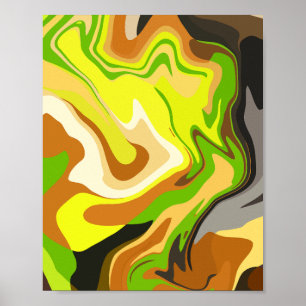 Poster Flux Abstrait de Couleurs Terreuses et Naturelles