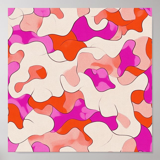 Poster Flux Abstrait dynamique (Devant)