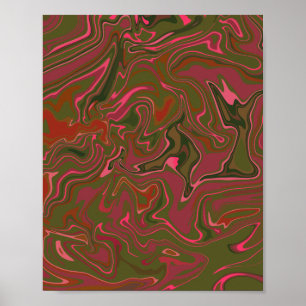 Poster Flux Abstrait - teintes Terre et Vivid