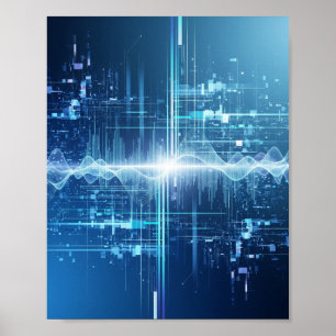 Poster Flux de données numériques - Tech Wall Art