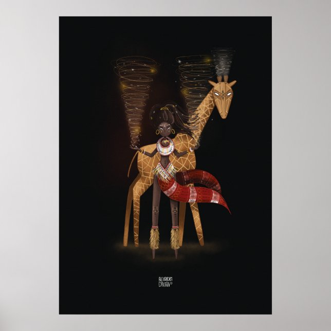 Poster FLUX DE VENT GIRAFFE par Alexandra Dikaia (Devant)