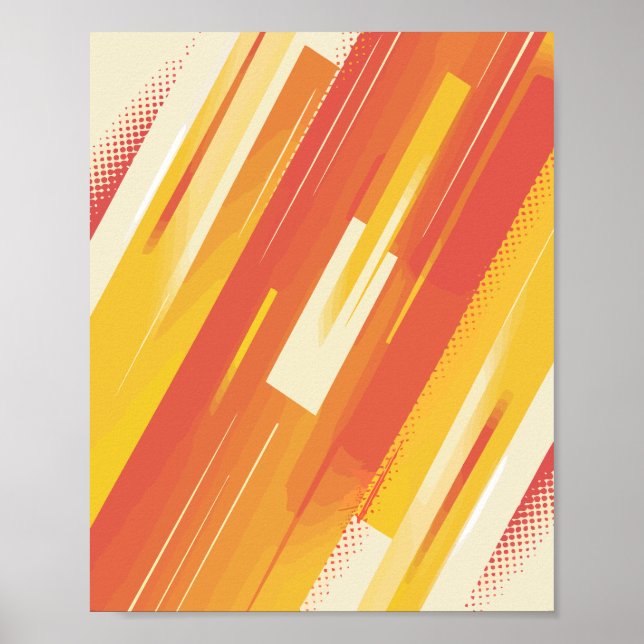 Poster Flux orange et jaune dynamiques (Devant)