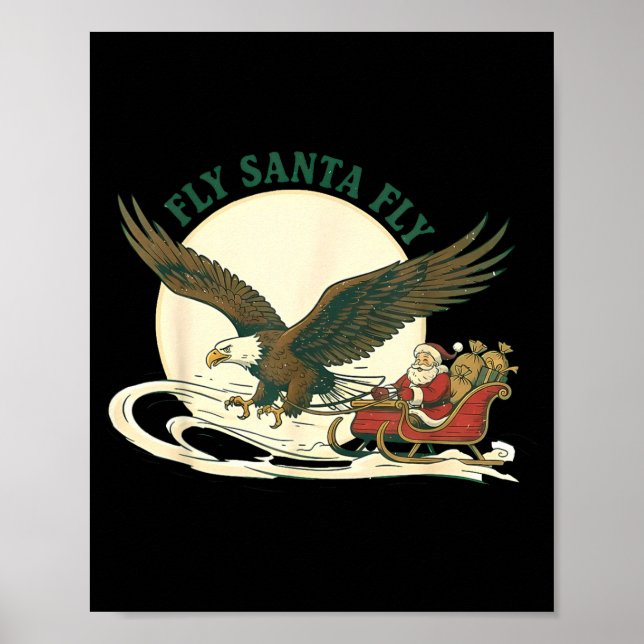 Poster Fly Santa Fly Christmas, Santa Football  (Devant)