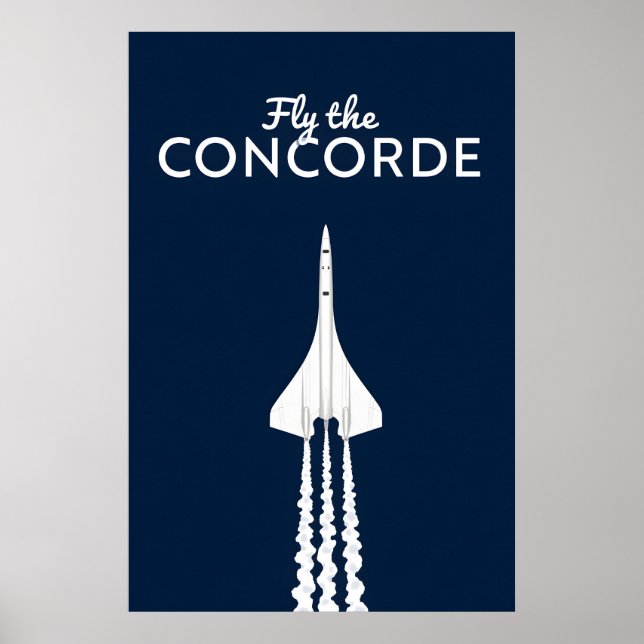 Poster Fly the Concorde iconic supersonic jet airplane  (Devant)