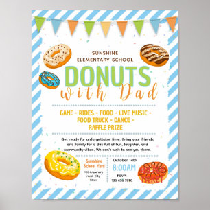 Poster Flyer de collecte de fonds avec donuts modifiables