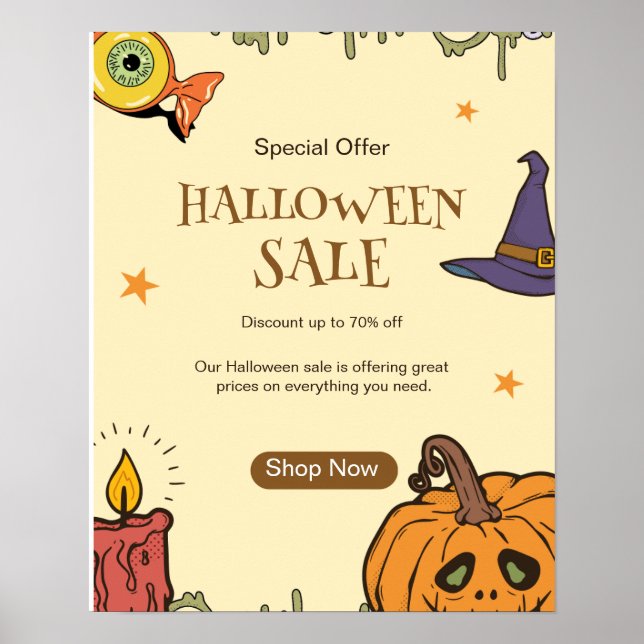 Poster Flyer de vente Halloween Halloween, Nuit d'Hallowe (Devant)