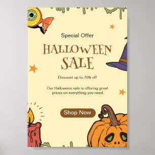 Poster Flyer de vente Halloween Halloween, Nuit d'Hallowe