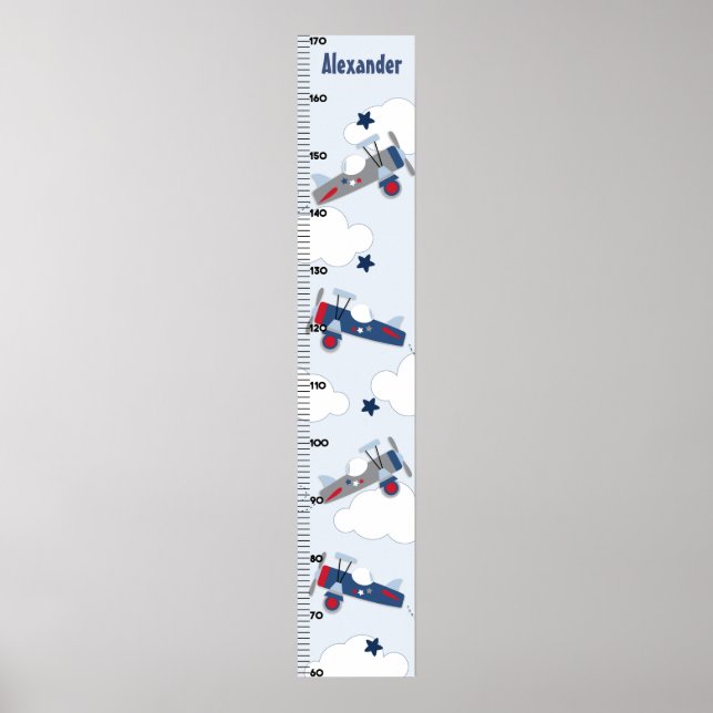 Poster Flying Airplane Growth Chart Gardez à 8x44! (Devant)