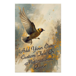 Poster Flying Bird Art - Ajouter un devis motivationnel p