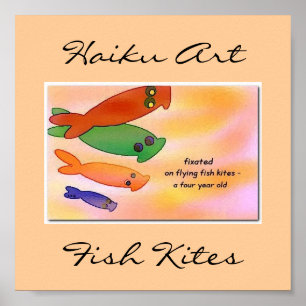 Poster Flying Fish Kites Print