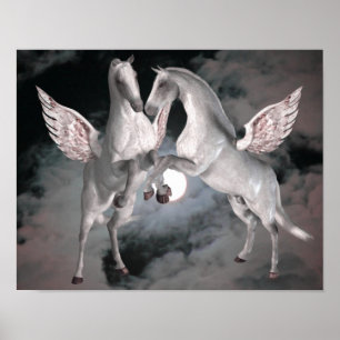 Poster Flying Pegasus Imaginaire Horses Art