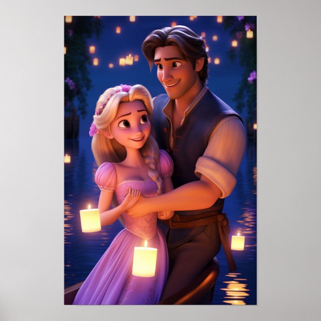 Poster Flynn & Rapunzel Tangled Couple (Devant)