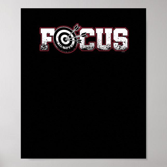 Poster Focus Archer Archer Bullseye Bow Et Flèche (Devant)