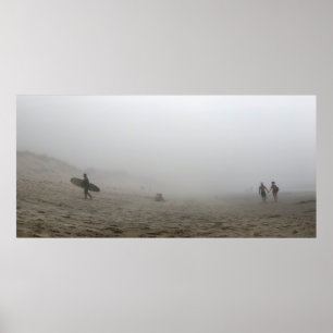 Poster Foggy Day sur Praia do Rodanho, Portugal, panorama