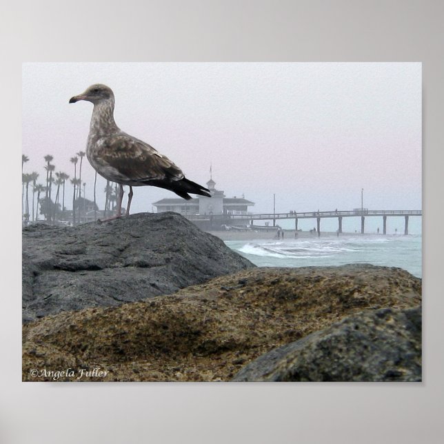 Poster Foggy Morning à Newport Beach Imprimer (Devant)